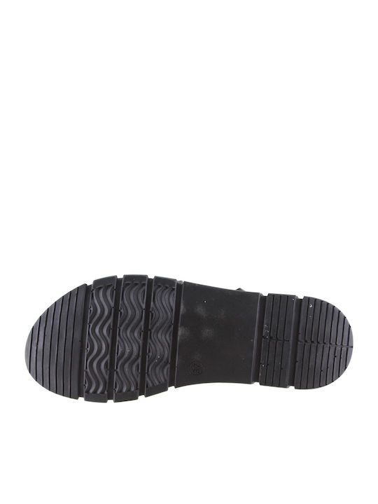Deri Damen Flatforms Schwarze G-251758