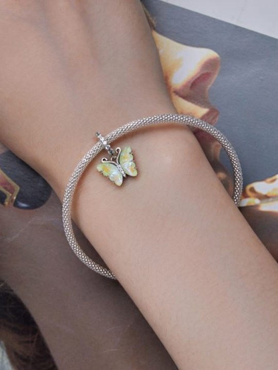 Silver me Hängender Charms Schmetterling aus Silber mit Zirkon Grün ABR0941