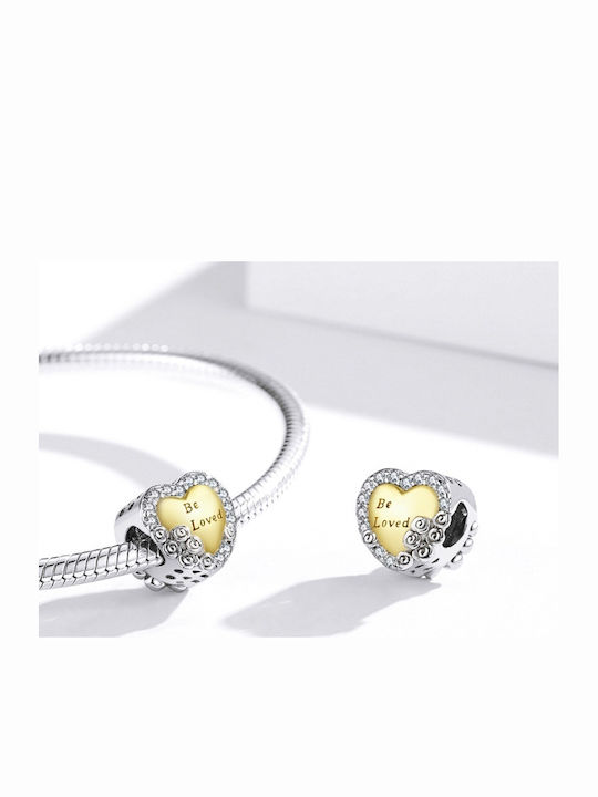 Silver me Hängender Charm mit Steinen aus Vergoldetem Silber mit Zirkon