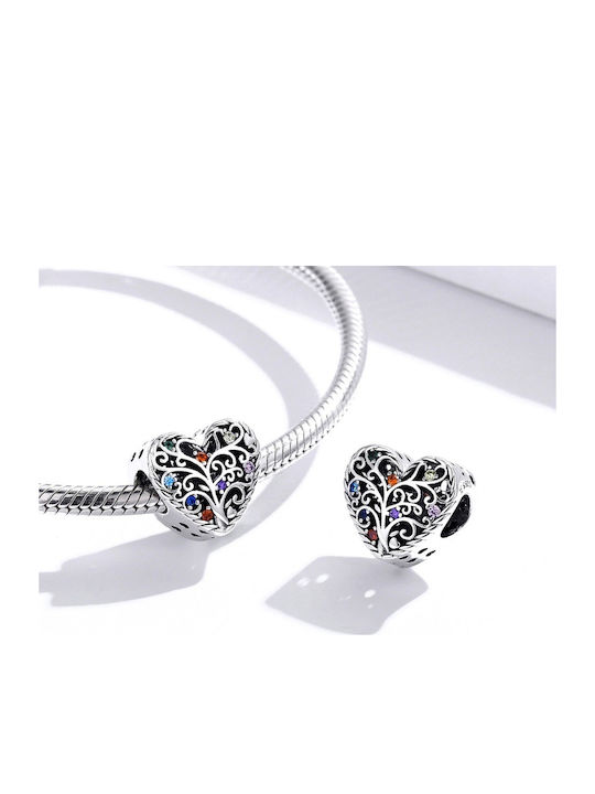 Silver me Herz Charm aus Silber mit Zirkon