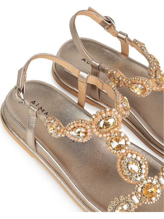 Women's Flat Sandals Gold