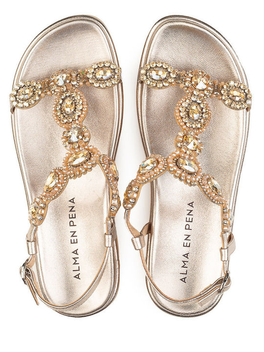 Women's Flat Sandals Gold