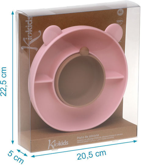 Kiokids Children's Silicone Food Plate Pink 2 Pieces