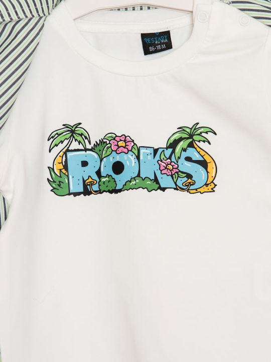Kids Clothing Set with Shorts Summer 3 Pieces Green