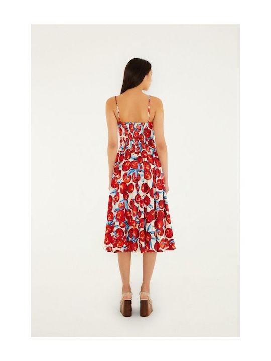 Sommer Midi Damenkleid Kirsche