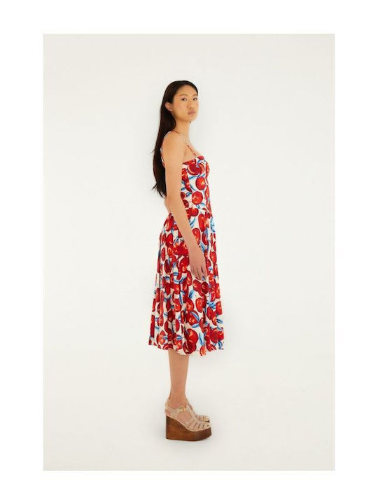 Sommer Midi Damenkleid Kirsche