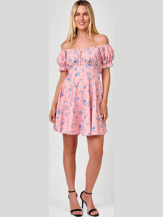 Summer Mini Evening Dress Pink
