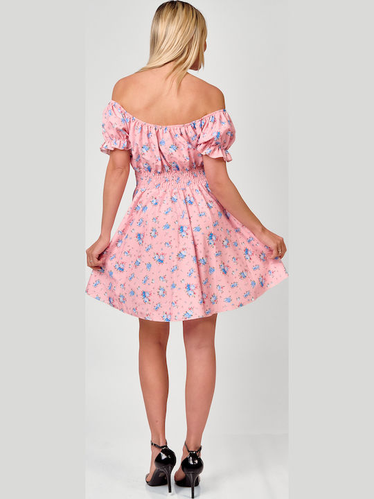 Summer Mini Evening Dress Pink