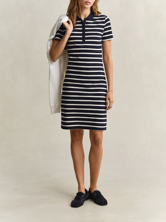 Summer Mini Shirt Dress Navy Blue