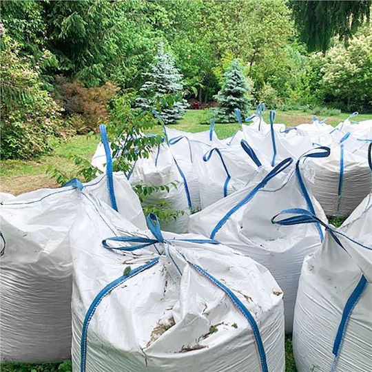Trash Bags for the Garden with Handles 100x92cm White