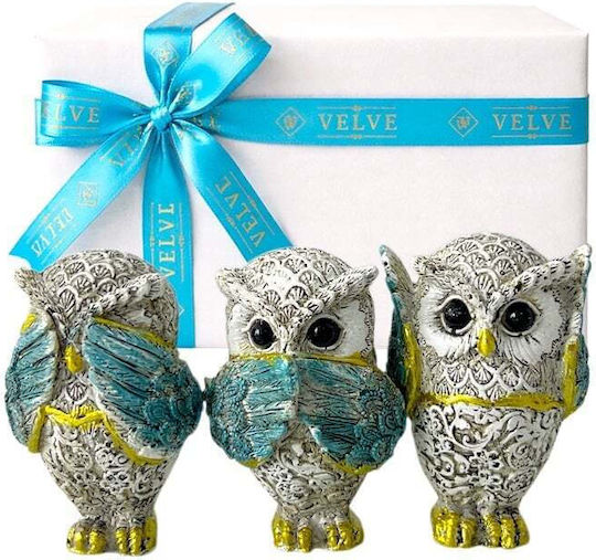 Velve Velve Dekorative Eulen Polyresin 5x7x7cm 3 Stück