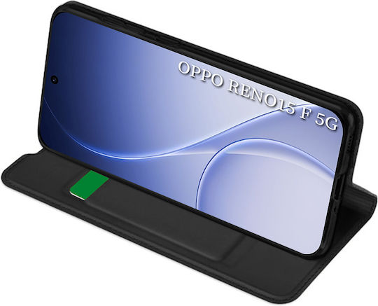 Techsuit Magskin Book Silicone Synthetic Leather Black Oppo Reno15 F