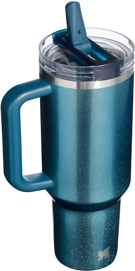 Stanley ProTour Handled Tumbler Thermos Bottle Stainless Steel BPA Free 1.18lt Gray With Straw And Handle