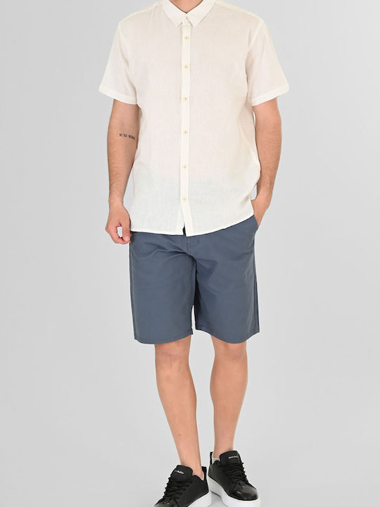 Κοντομάνικο Πουκάμισο Linen White