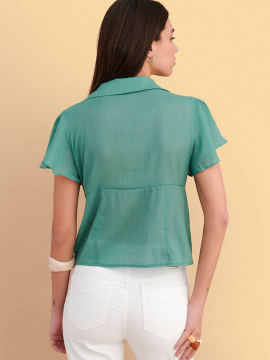 Short Sleeve Women's Shirt Green