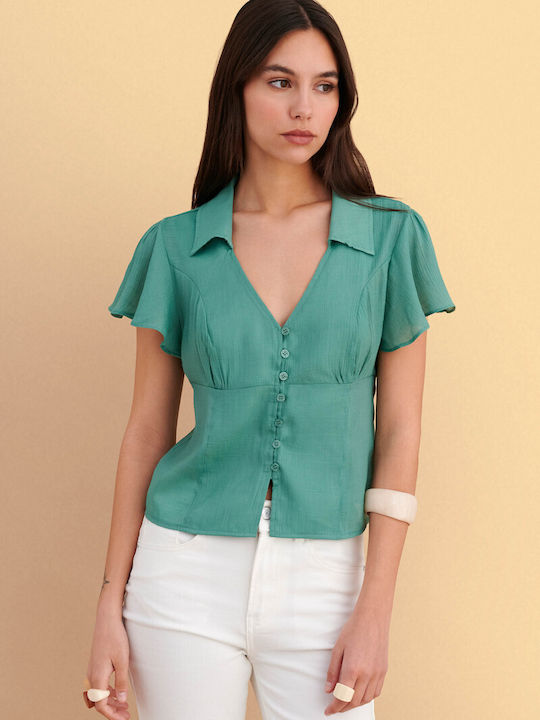 Short Sleeve Women's Shirt Green