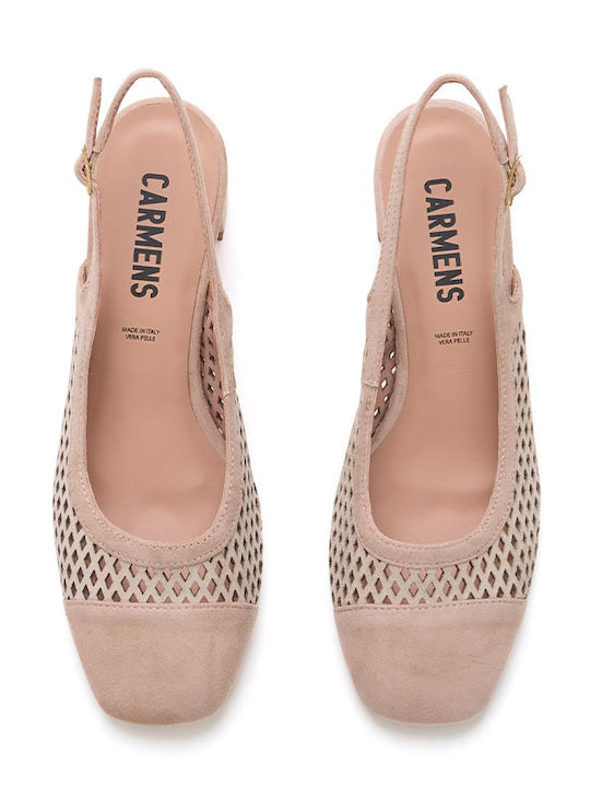 Leather Heels With Medium Heel Pink