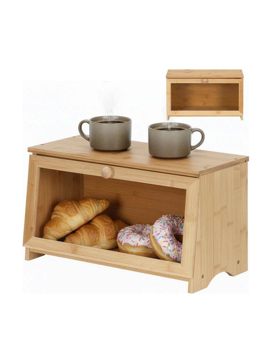 Brotkasten mit Deckel aus Bambus Beiges 40x20x23cm