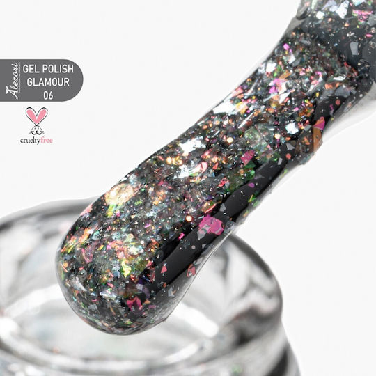 Alezori Glitter Хибриден Лак за Нокти 1212 Iris с Glitter 15мл 1бр