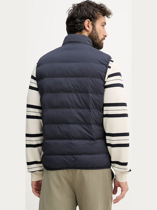 Sleeveless Puffer Jacket Waterproof Dark Blue