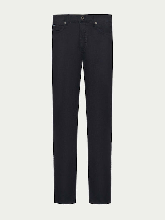 Delaware Men's Jeans Pants Elastic Slim Straight Fit Dark Blue