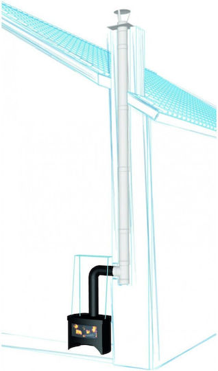 Chimney Pipe Corner 90° Parkanex Steel Black Ø130 Thickness 2mm