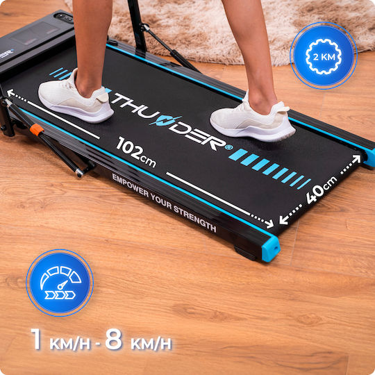 Thunder Viva 1.5hp Ηλεκτρικός Αναδιπλούμενος Διάδρομος Γυμναστικής για Χρήστη έως 90kg