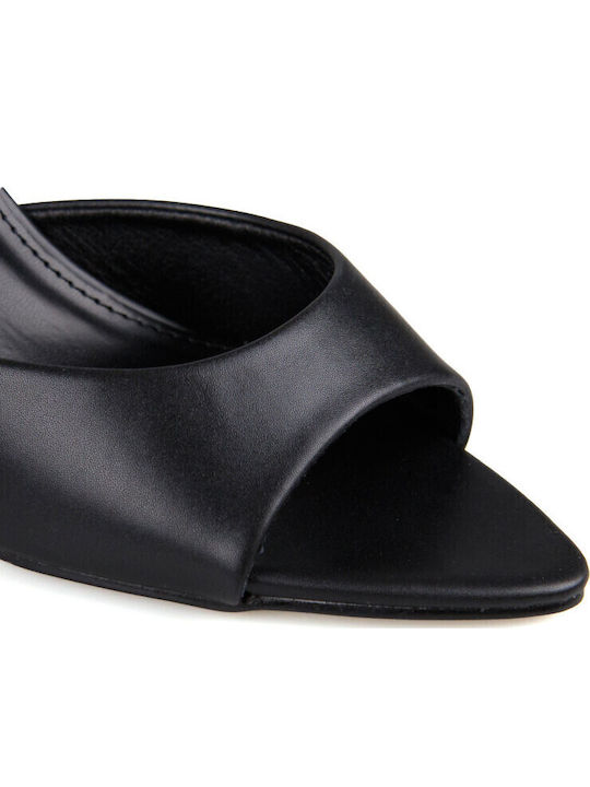 Mules With High Heel In Black Colour