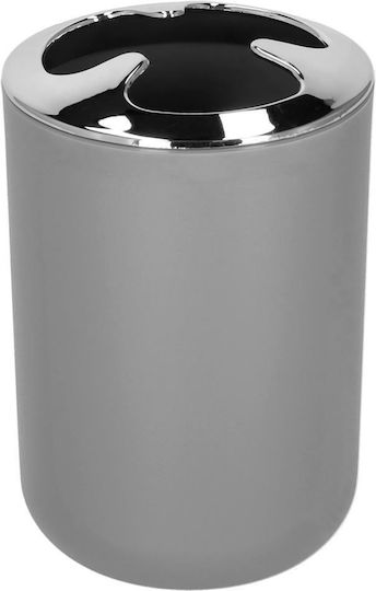 Bathroom Accessory Set Plastic Silver 6 Pieces