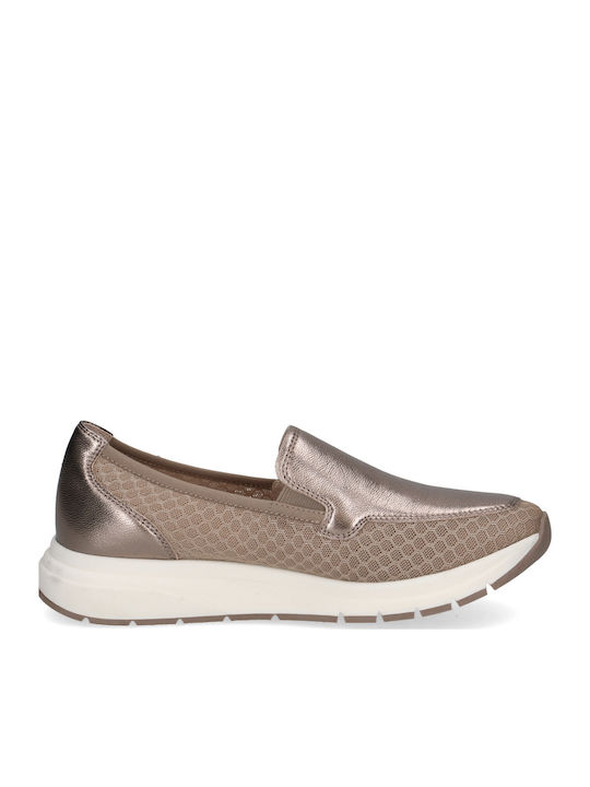 Damen Mokassins in Gold Farbe