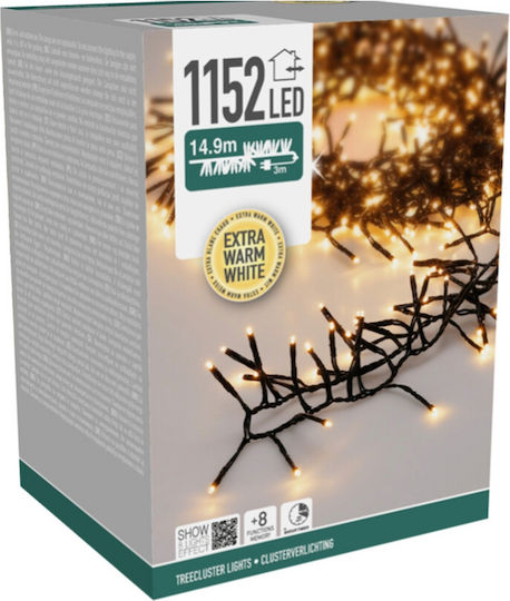 1152 LED Lights 14.9m Warm White String