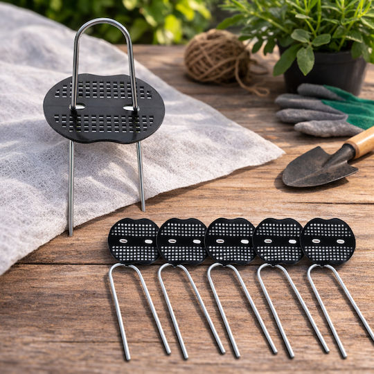 Set 6 Suport Cuie Fixare Agrotextil Țesătură Geotextilă 25 Cm