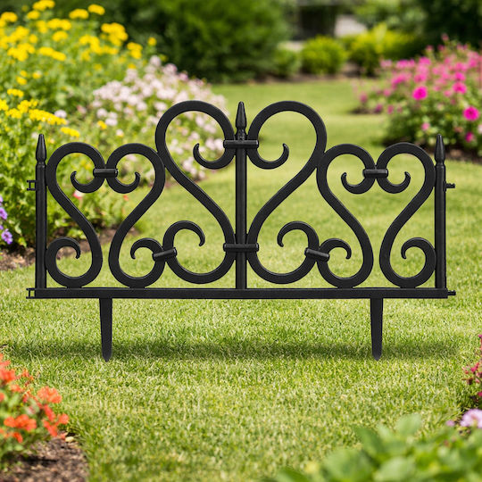 Set 4 Panouri Decorative Pentru Gard De Grădină Flexibile Din PVC Set 4 X 60x33 Cm Negre