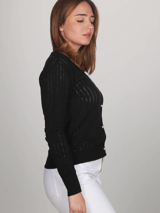 Women's Cardigan with Buttons Black