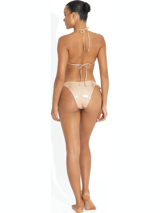 Bikini Oberteile Dreieck B Körbchen Gold