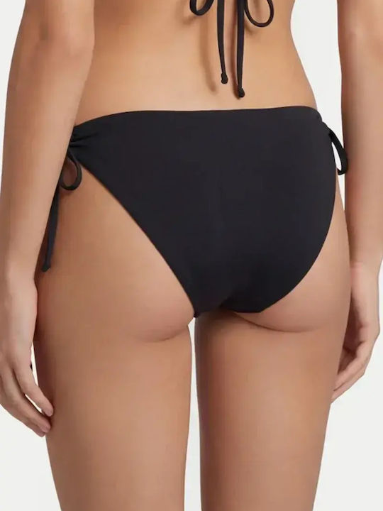 Bikini Slip με Κορδονάκια Μαύρο