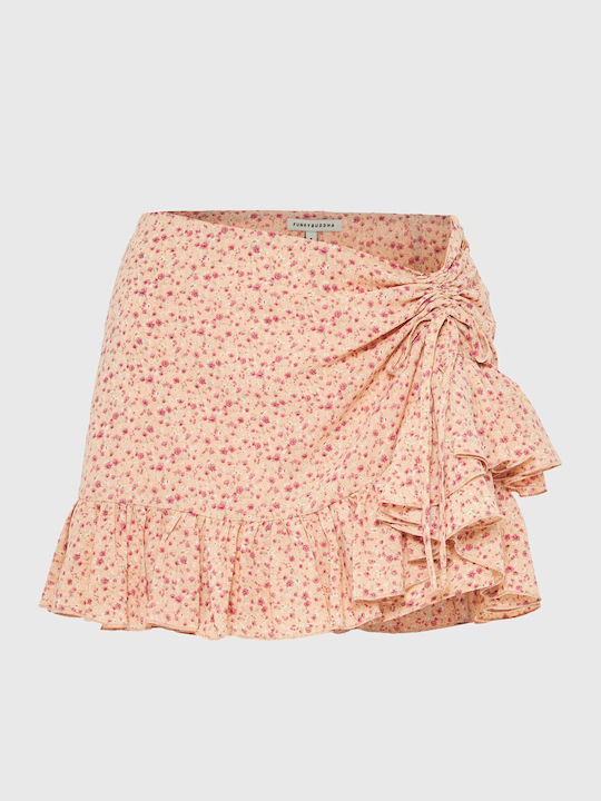 Mini Φούστα Floral Πορτοκαλί