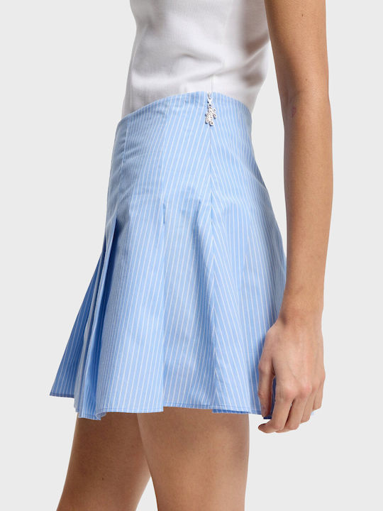Πλισέ Mini Φούστα Light Blue