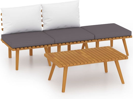 Garten- und Outdoor-Möbelsets Wohnzimmer Typsatz 4 Stück Akazie mit Kissen