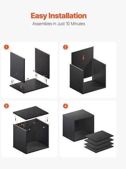 Vevor Bibliography Organizer Office Mailbox 5 Compartments Adjustable Shelves Wooden MDF Mailbox Sorter Office Storage Organizer Filing Document Paper Black