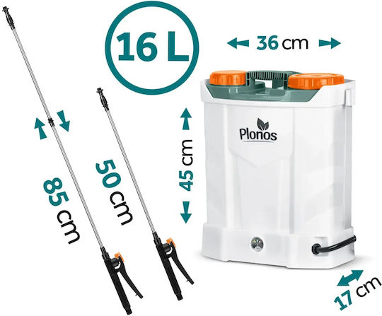 Smartic Пръскачка Под Налягане 12V с Батерия 8Ah с Капацитет 16l 5.5bar в Червен Цвят