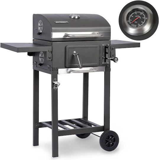 Smartic Stainless Steel Charcoal Grill with Thermometer 31.5x31.5cm
