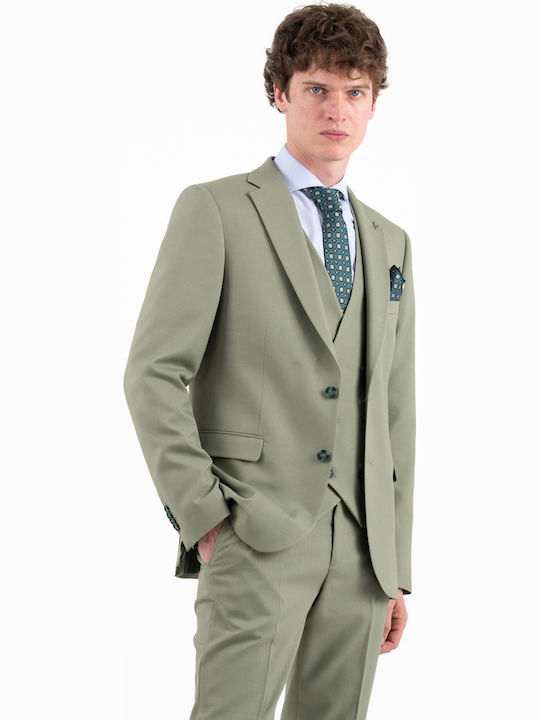 Men's Suit with Slim Fit Green