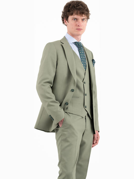 Men's Suit with Slim Fit Green