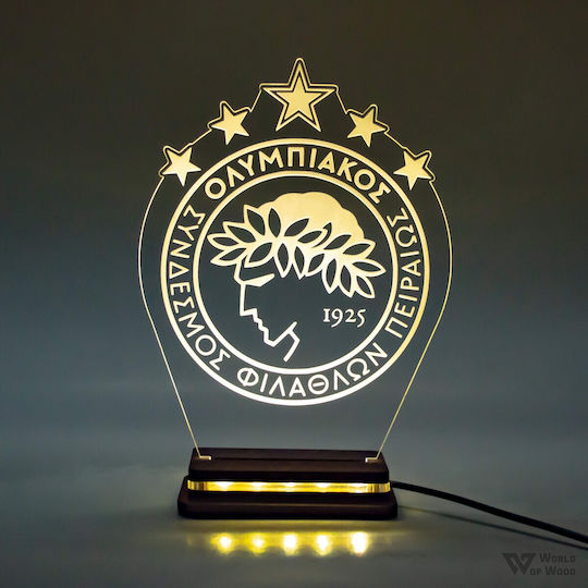 World of Wood Φωτιστικό Ολυμπιακός Οσφπ Με Αστέρια LED