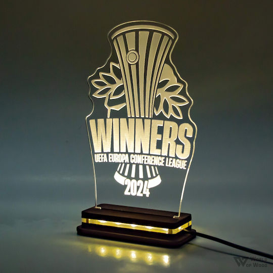 World of Wood Φωτιστικό Ολυμπιακός Conference League Cup LED