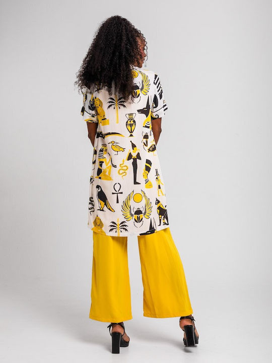 Sommer Mini Hemdkleid Weiß