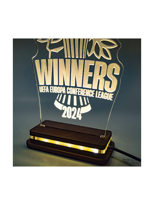 World of Wood Decorative Lamp Olympiacos Conference League Cup LED 20x12cm
