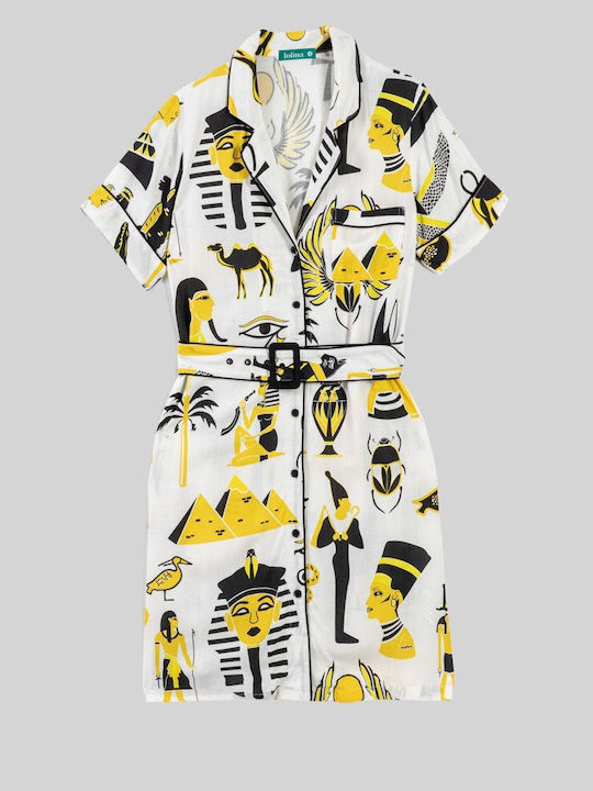 Sommer Mini Hemdkleid Weiß