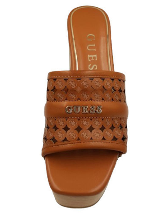Mules with Heel in Brown Colour